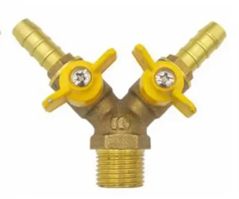 12 mm Stacheldraht/1/2 Zoll BSP-Innengewinde/1/2 Zoll BSP-Außengewinde, Y-förmiges Messing-Abschaltventil, Schaltventil, 60 °C – Detail 2