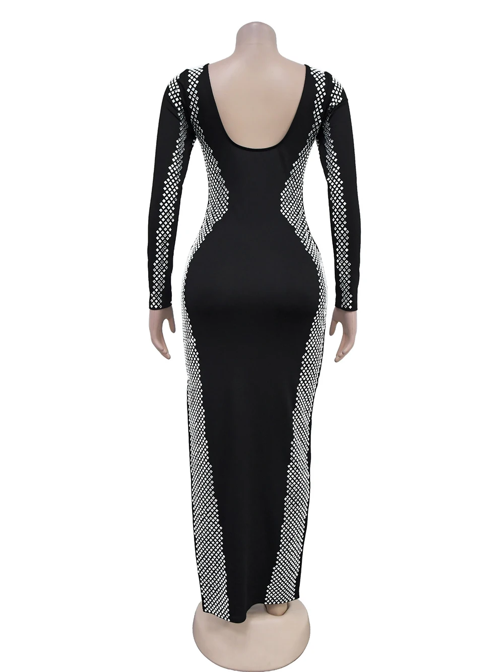 Sexy Diamanten rücken freie lange Kleider Bodycon Party Vestido elegante schwarze Abendkleid afrikanische Damen bekleidung Robe