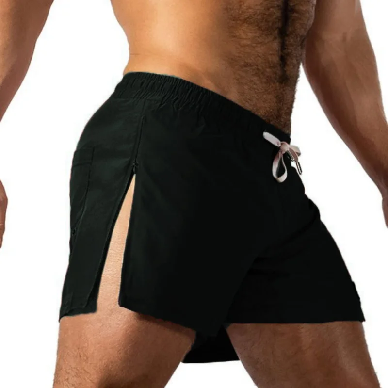 NEW summer Sports Shorts Men Sweatshorts Quick Dry woven Beach Jogging Fitness shorts Training side Zipper casual men Shorts