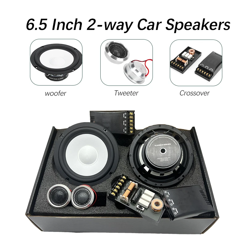 2025  Audio YS-65203 High End Glass Fiber cone 2 Way Car Speakers 6. 5 Inches Car Component Speaker System