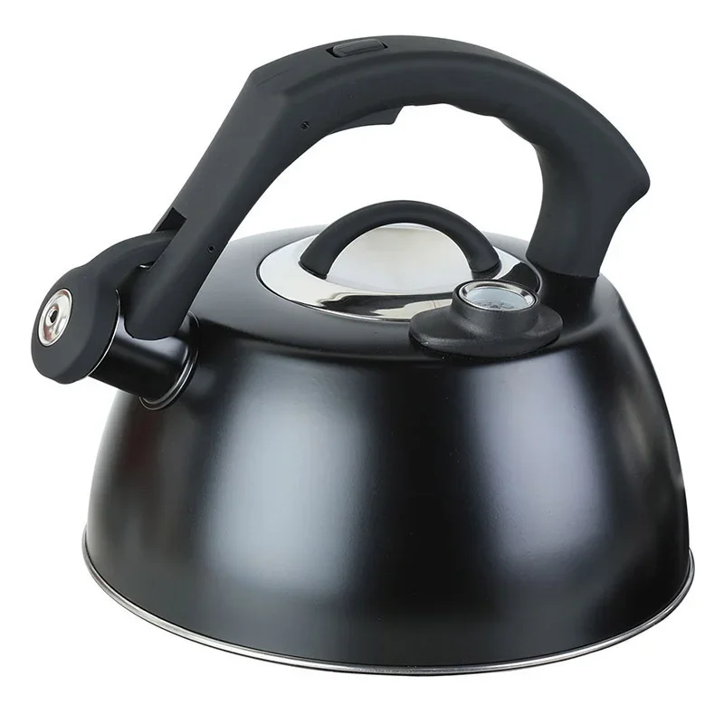 304 Stainless Steel Induction Whistling Kettle with Temperature Gauge for Gas Stove Electric Ceramic Cooktop Home Camping Use