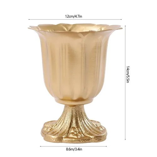 

10 шт., ваза для цветочных композиций, золотые металлические чугунные горшки для цветов, 5,5 "H, для свадеб, торжеств, вечеринок, вечеринок, дней рождения