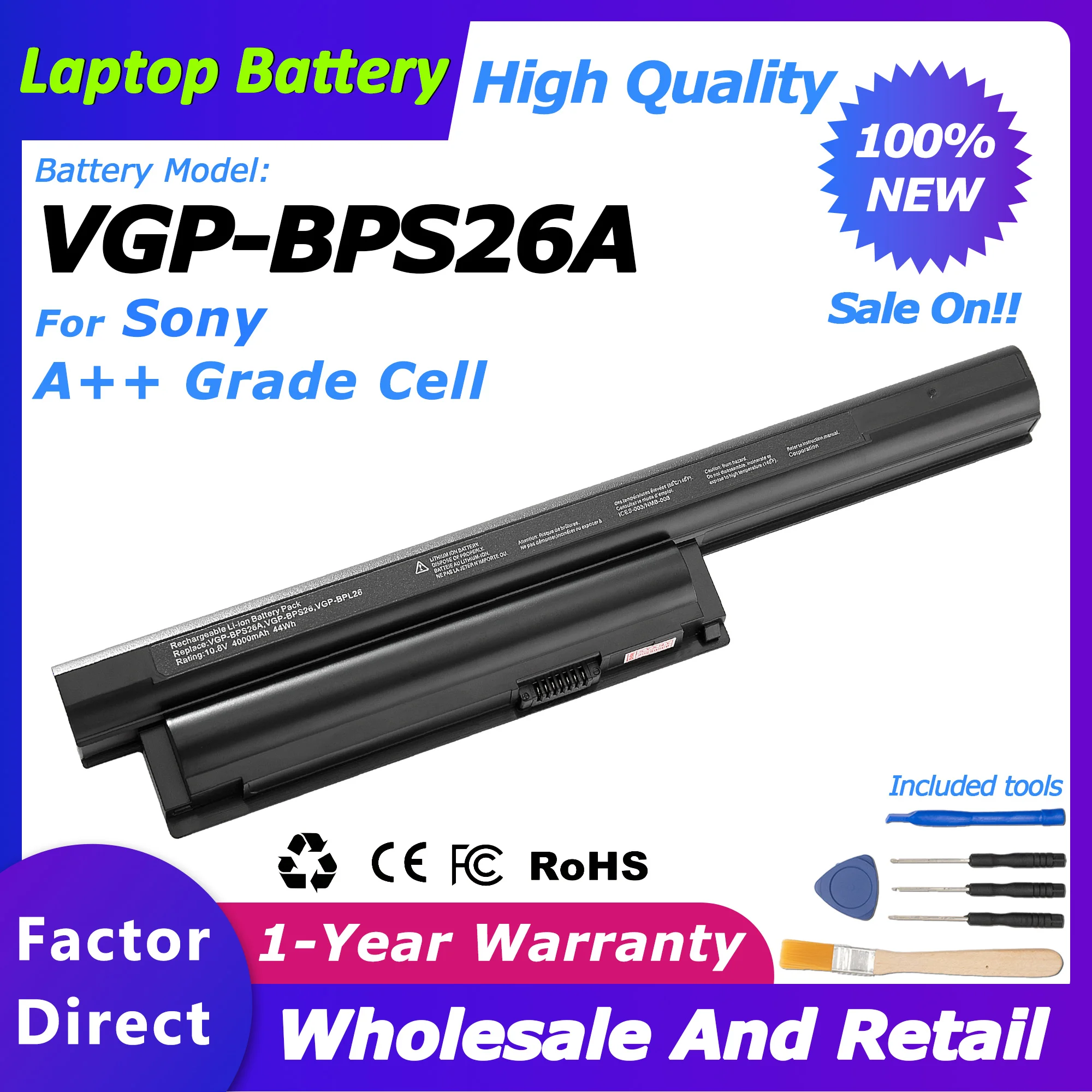 

VGP-BPS26A Аккумулятор для ноутбука 5300 мАч для Sony Vaio BPS26 Vgp-BPL26/Vgp-BPS26 серии SVE14A/SVE15/SVE17 аккумулятор