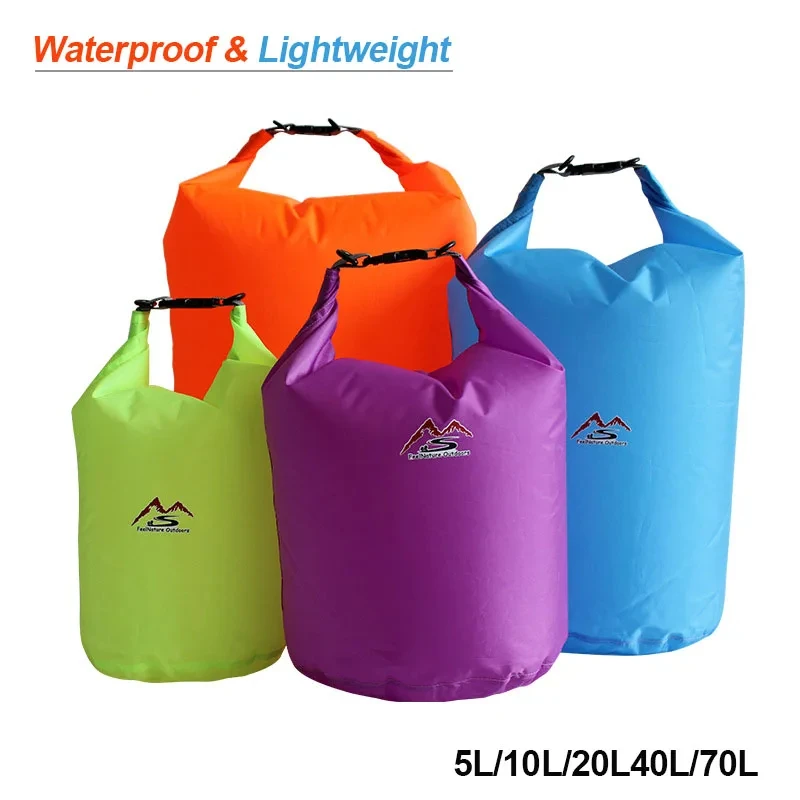 Waterproof Storage Drift Bag 5L10L20L40L70L High Capacity Waterproof Dry Bag Sack For Boating Fishing Rafting Trekking Swimming