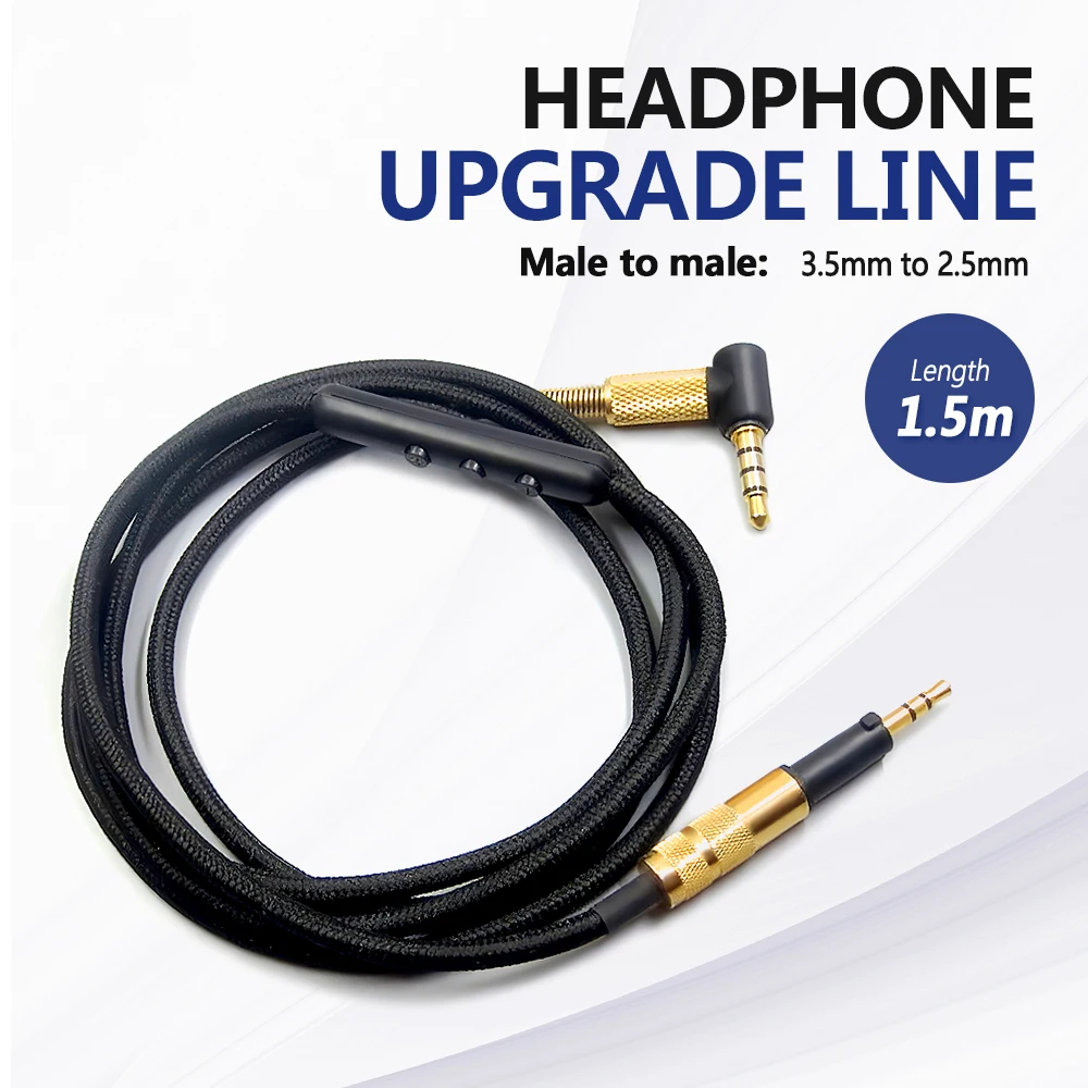 

3.5MM to 2.5MM Nylon Braided Headset Upgrade Cable Conversion Cable Inline Control Audio Line for AKG K450 K460 K480 Q460 K451