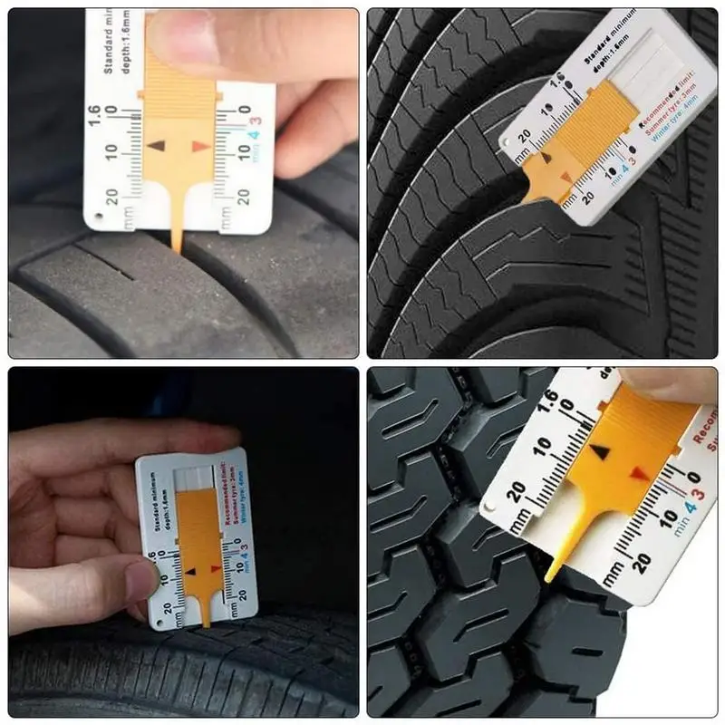 Tire Tread Depth Gauge 0-20 mm Tread Gauge Tool Easy Reading Gauge Tire Tread Depth Accurate Measurement Tool for Car Truck
