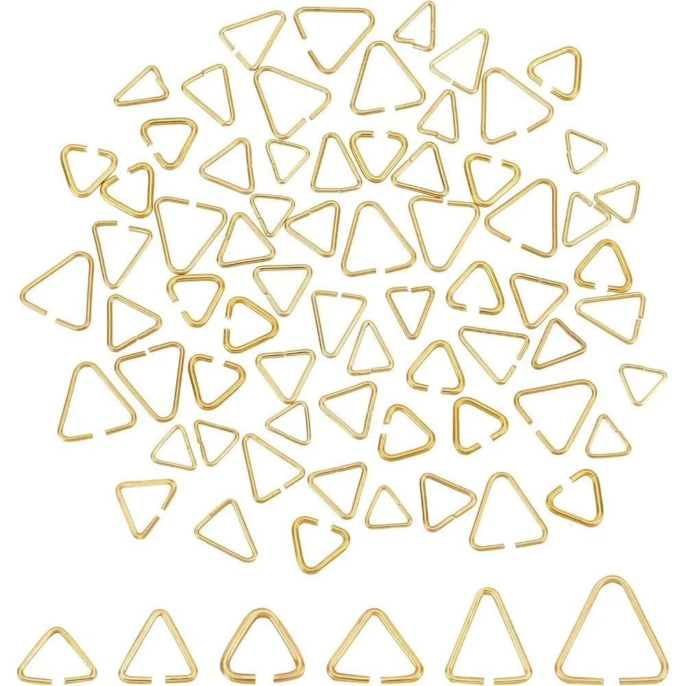 

600Pcs 6 Styles Triangle Open Jump Ring Brass Jump Rings Split Rings Connectors Clasps Hooks Jewelry Making Findings
