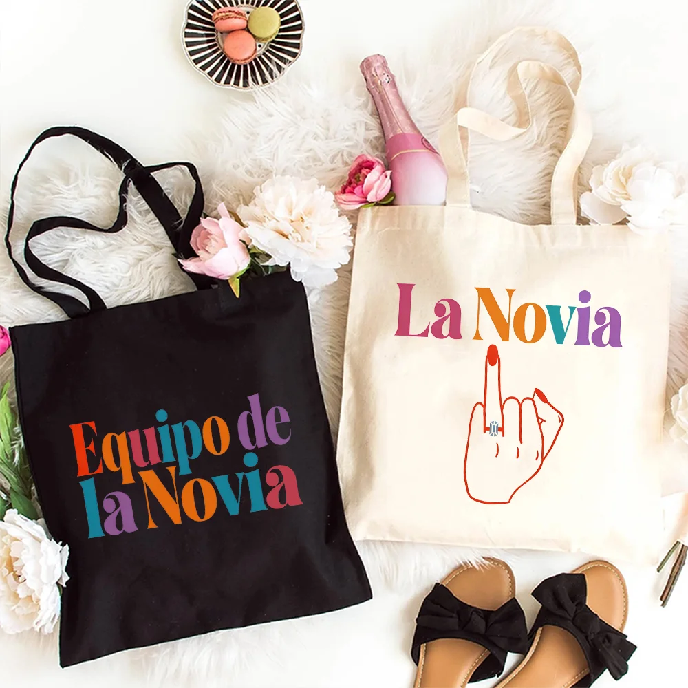 

Single Farewell Canvas Tote Bags Future Bride & Team Bride Bridal Shower Styles Ideal for Spanish Girls EVJF Bachelorette Party