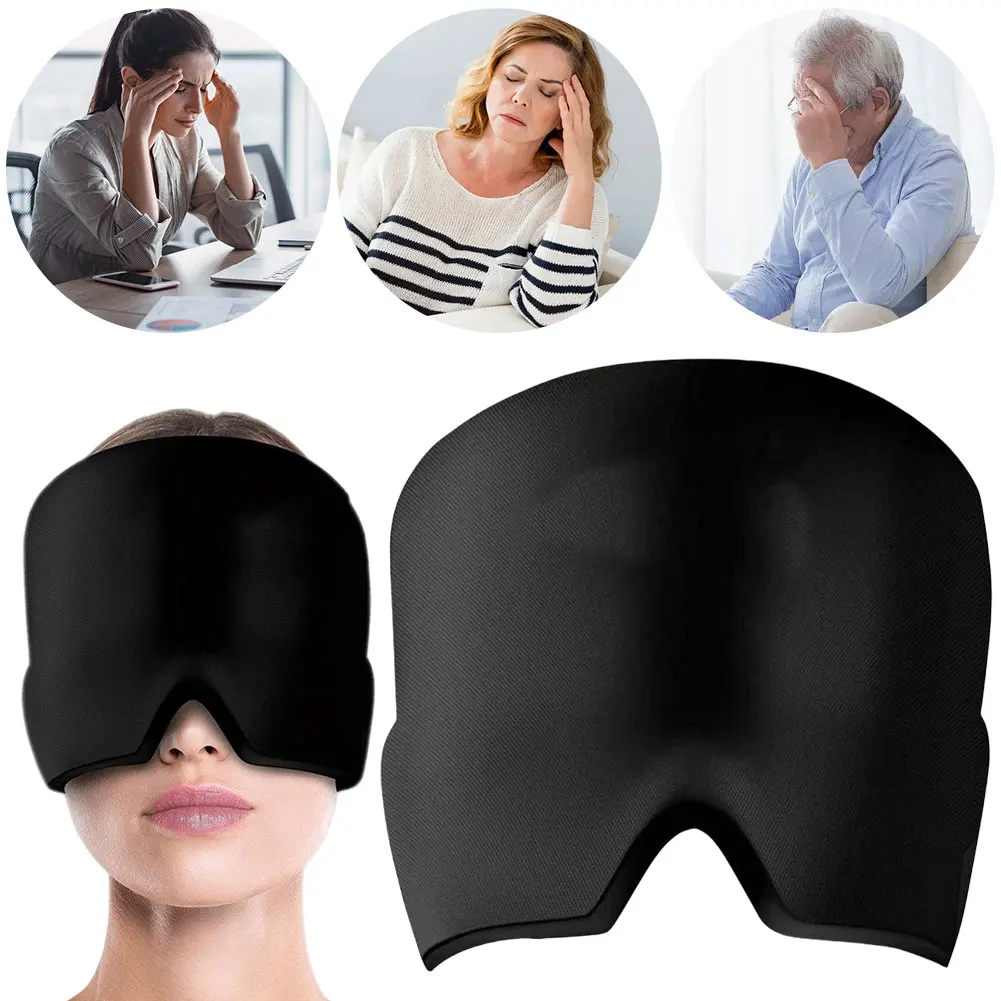 Gorro para aliviar la migraña, gorro para el dolor de cabeza, Gel, terapia de frío caliente, gorro de hielo para aliviar el dolor, gorro de hielo, máscara para ojos, alivio del dolor por presión y estrés, 1 Uds.