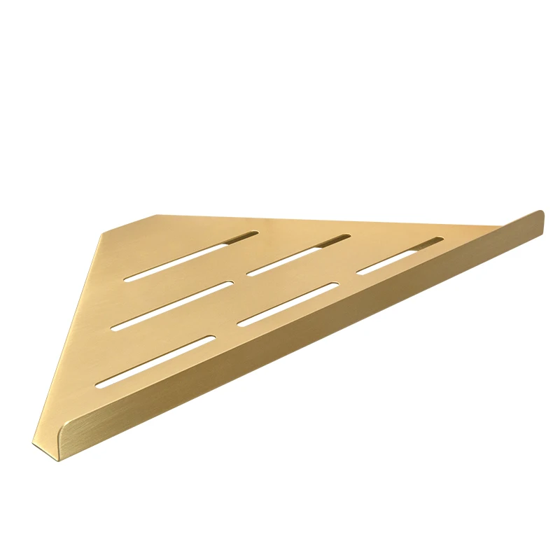 Solid Brass Bathroom Storage Rack Bathroom Wall Mounted Triangular Corner Bracket Shower Gel Storage Rack