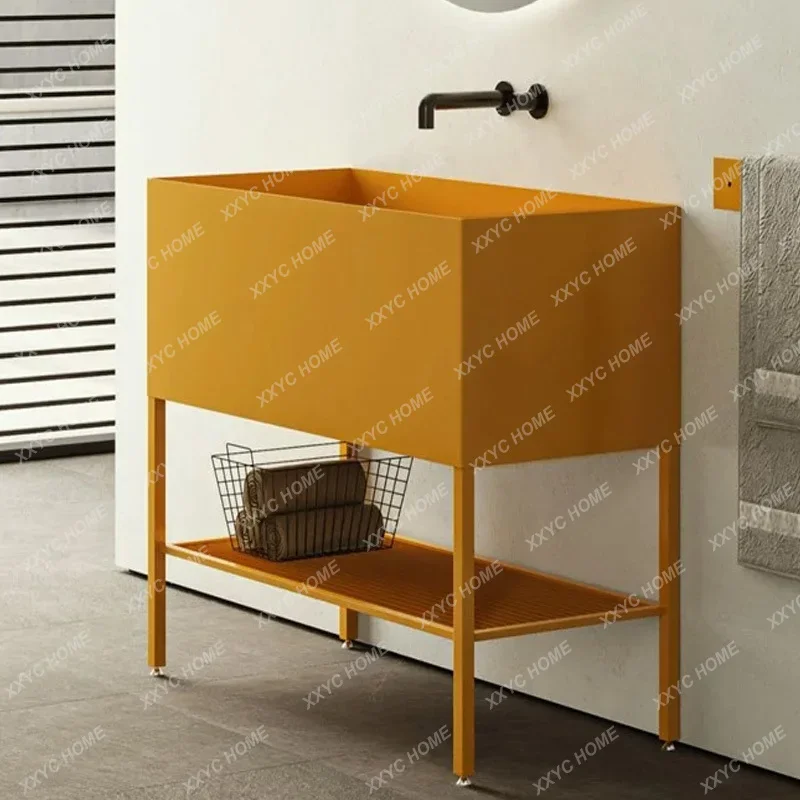 

LIntegrated basin countertop hotel sink toilet bathroom cabinet combination style fashion