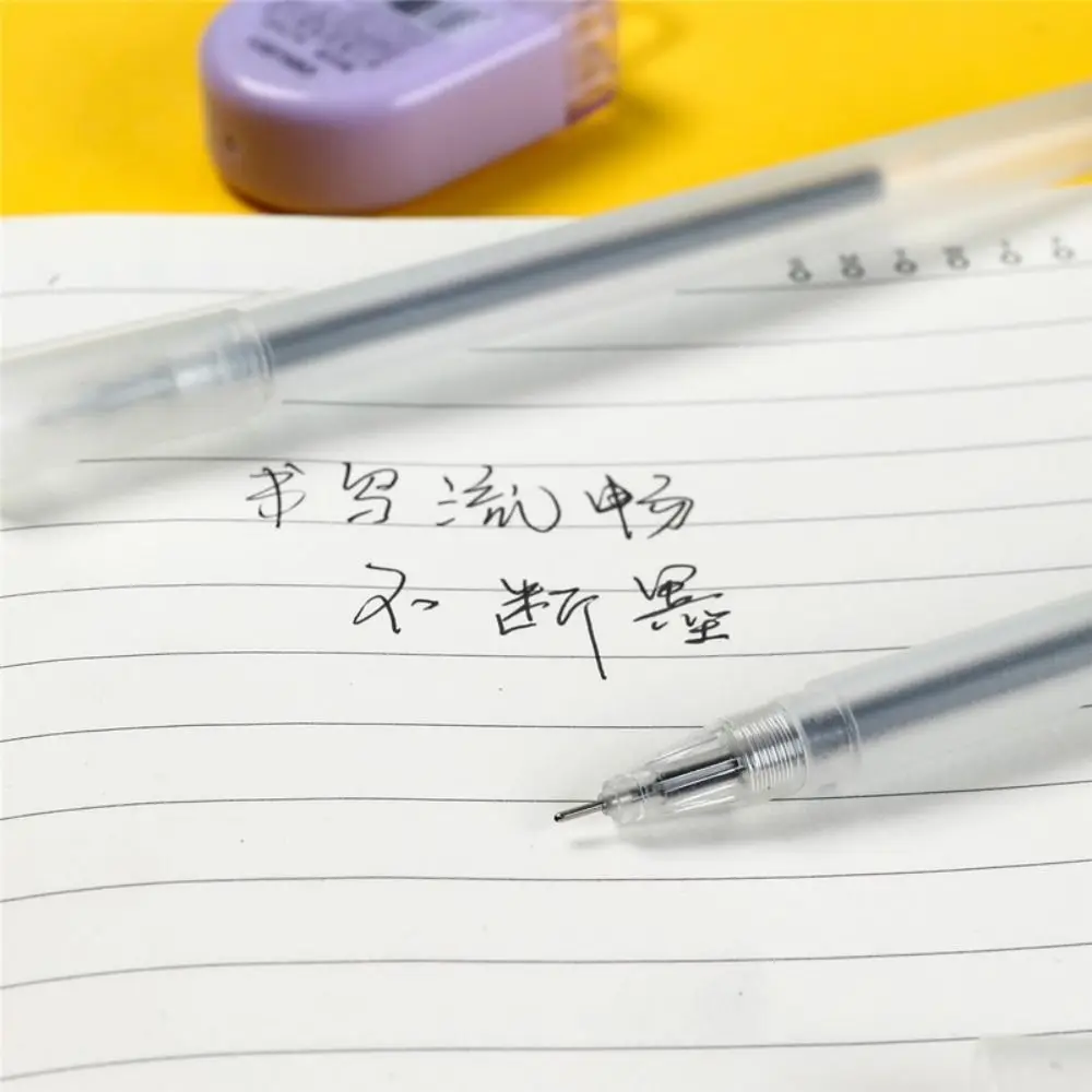 10 Pcs 10pcs/set 0.5mm Neutral Gel Pen Quick-Drying Writing Smoothly Signature Pen Simple Plastic Writing Pen Office