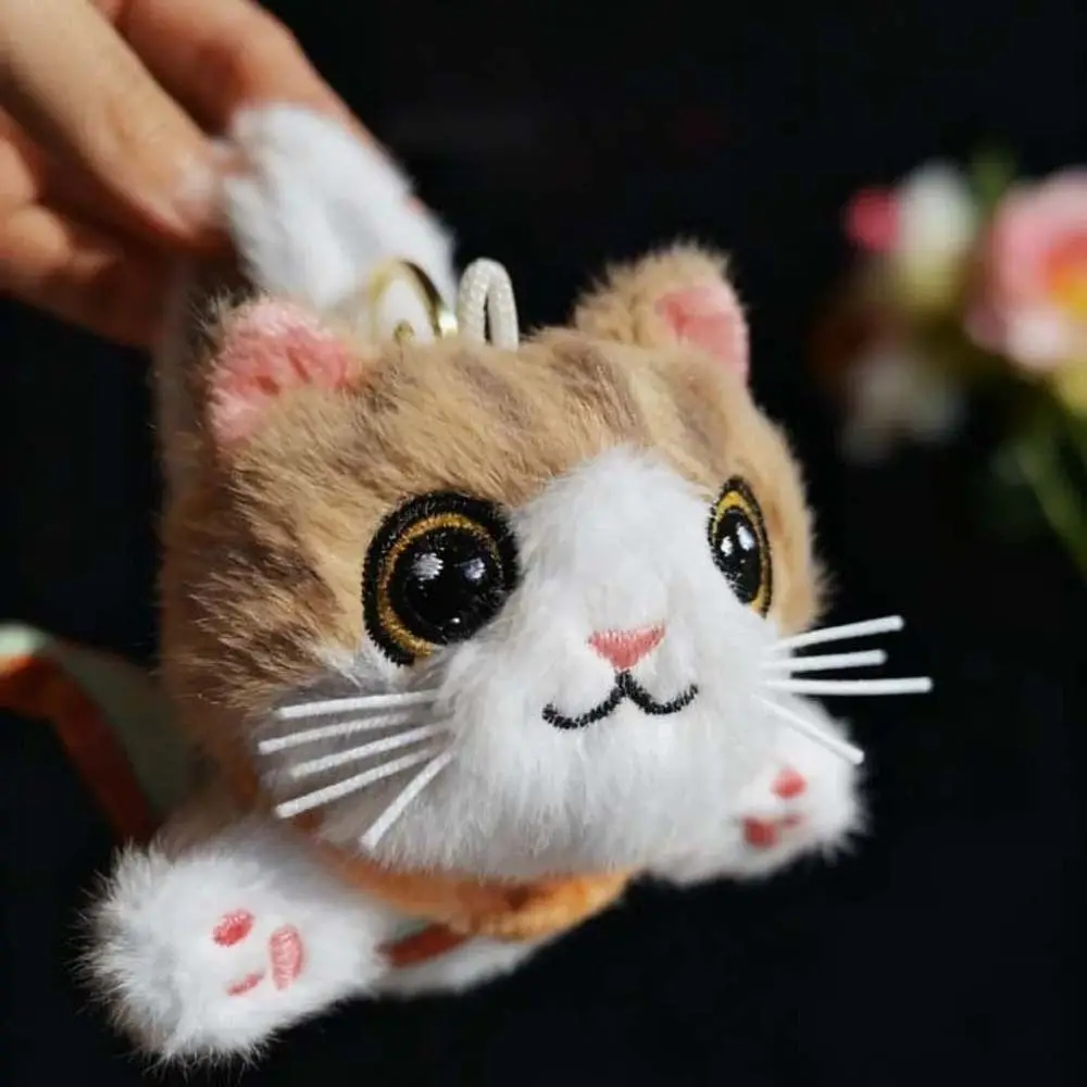 Creative Soft Flying Cat Pendant Cartoon PP Cotton Nine-Colored Deer Keychain Polyester Chinese Style Key Ring Boys
