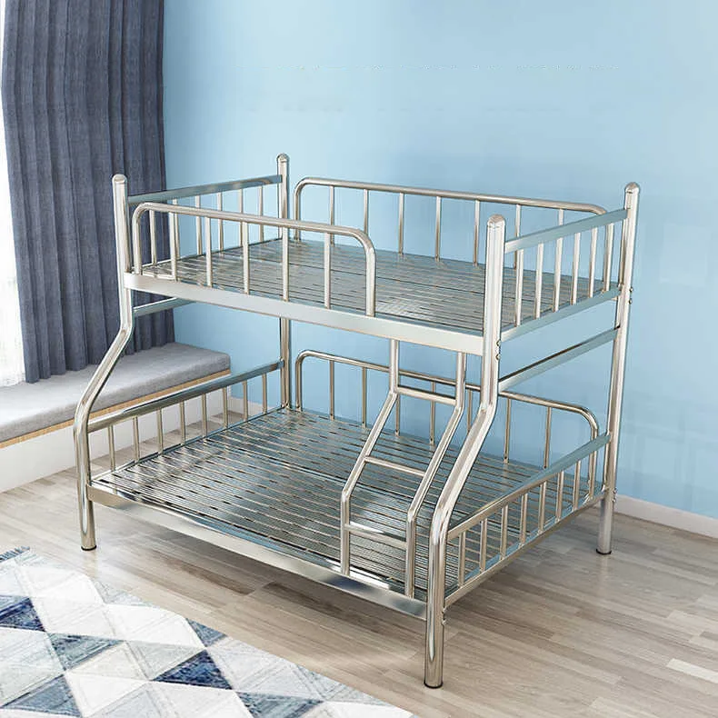 Modern simple children's dormitory thickened 304 stainless steel high and low mother bed