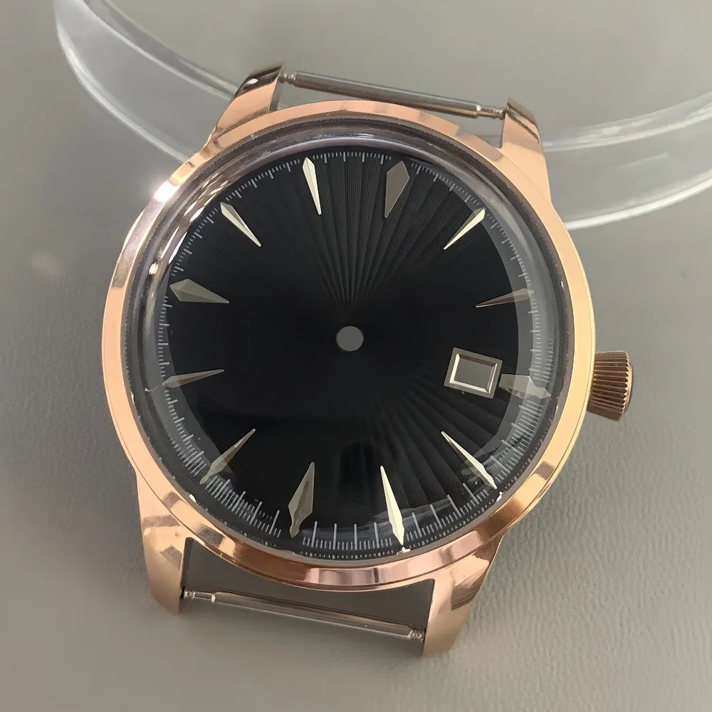 40.5mm Arch Glass Watch Case nh35 Case Steel Case Rose Gold Case  for NH35 Movement fit 35mm Dial Watch Part