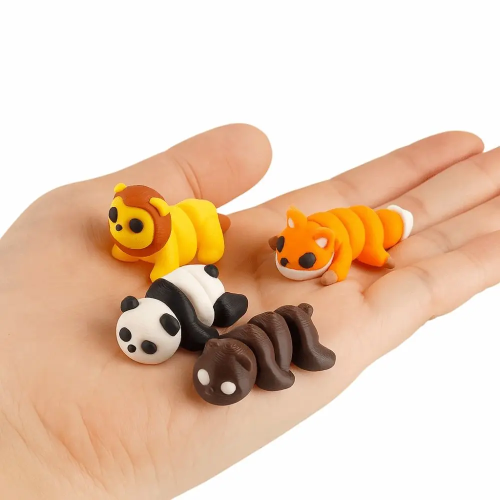 Articulating Joints 3D Printed Mini Animals Cute Critter Style Multi-Jointed Movable Animal Model Figures Multi-Joint Fidget