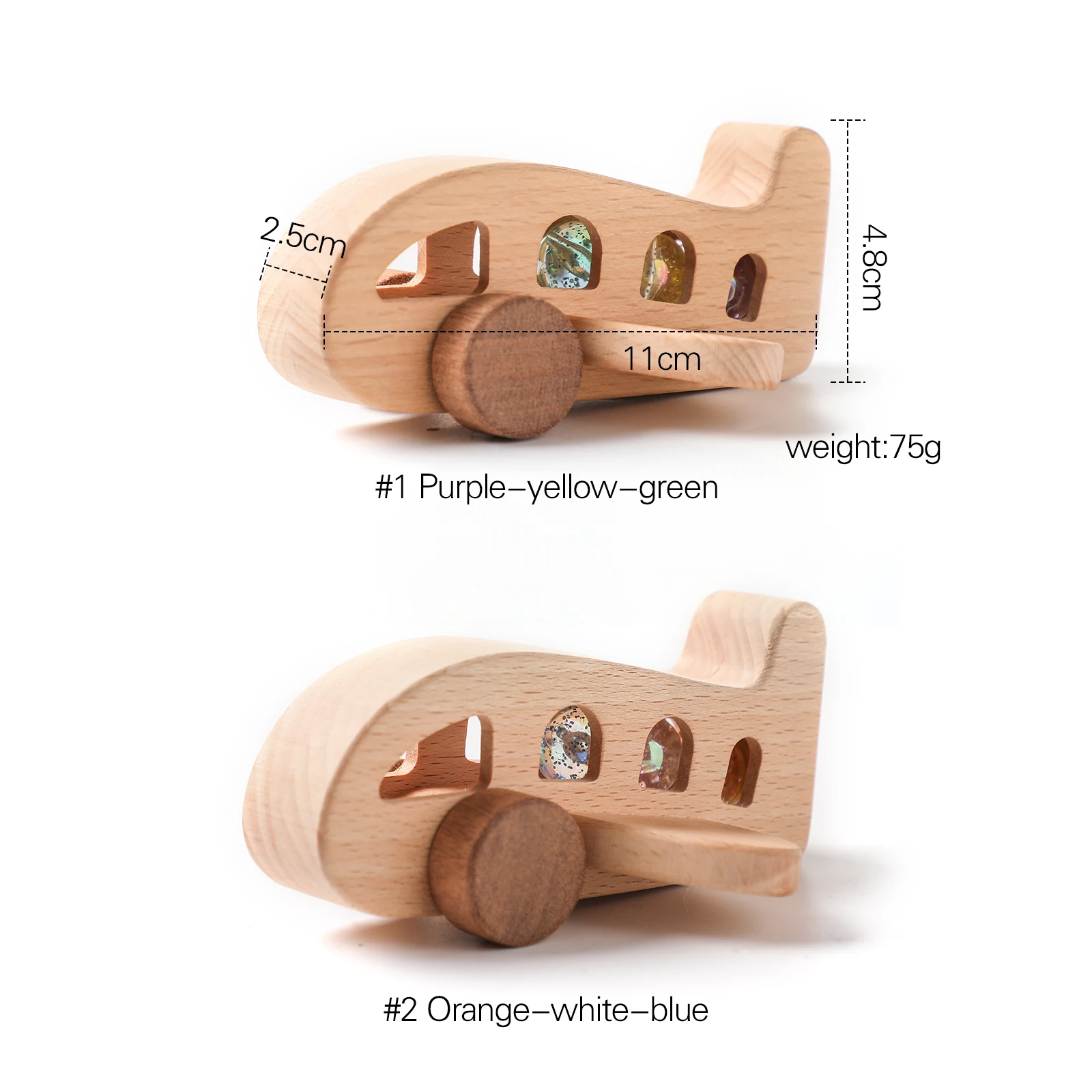 Montessori Baby Holz Flugzeug Spielzeug Glas Perlen Flugzeug Kinder Spielzeug Baby Zubehör Pädagogisches Transport Spielzeug für Kinder – Detail 6