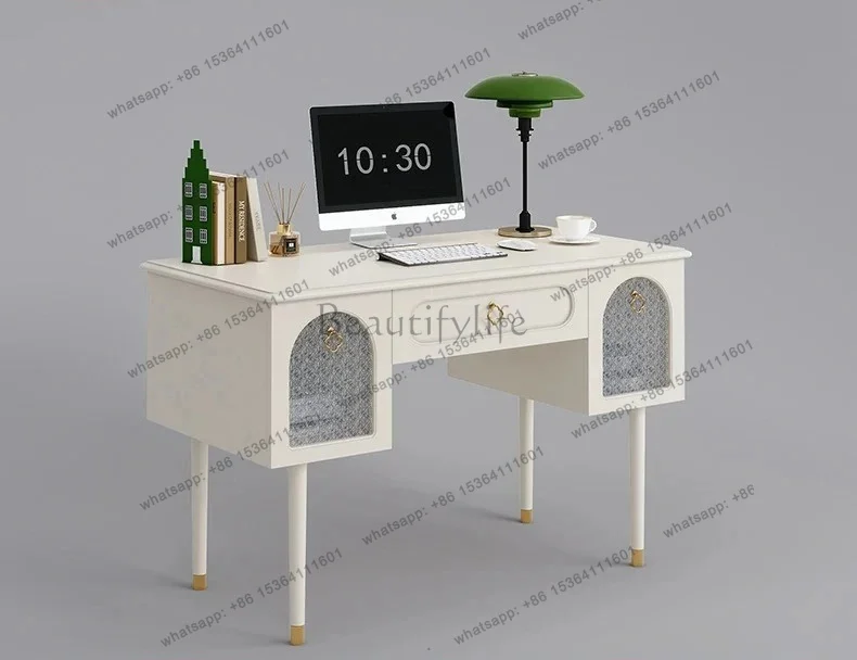 French cream style desk light luxury modern learning simple living room desk high sense