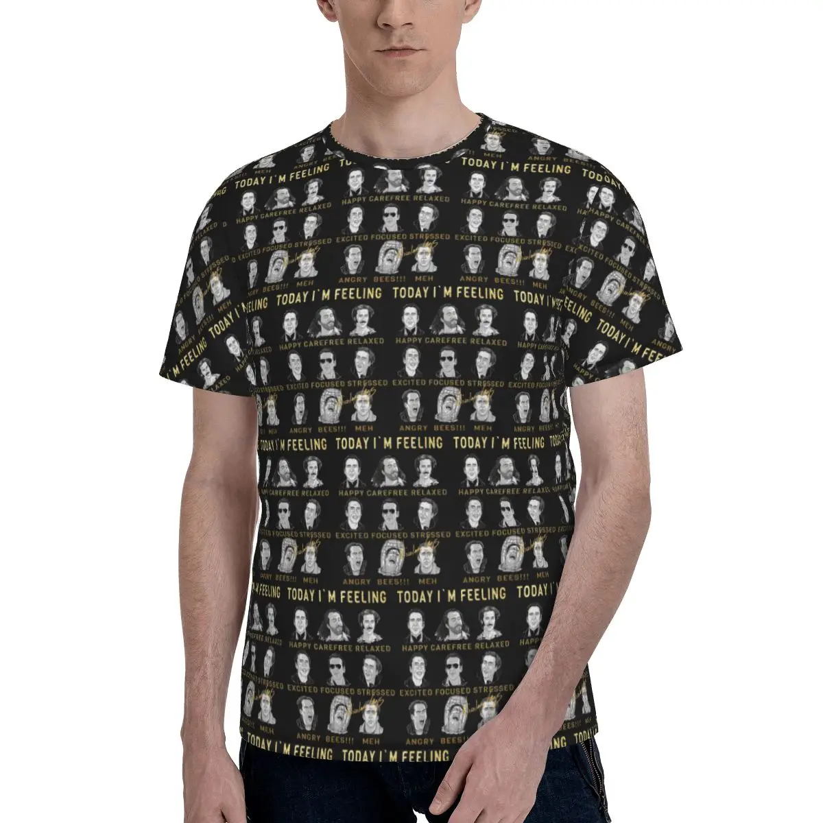 Merry Christmas St Nicolas Cage T-Shirt for Men Cotton T Shirts Men's Tees Short O-Neck Summer Clothes Tops