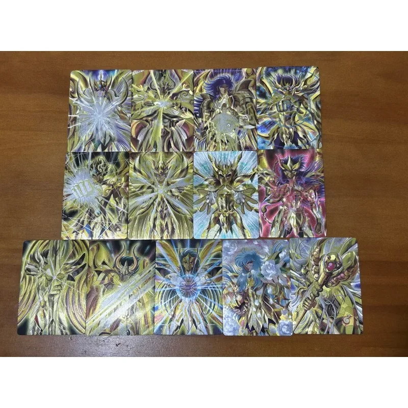 DIY Saint Seiya Golden Soul 13 Sheets Per Set 2 Types of Flashes  Anime Peripheral Game Collection Card Holiday Gift