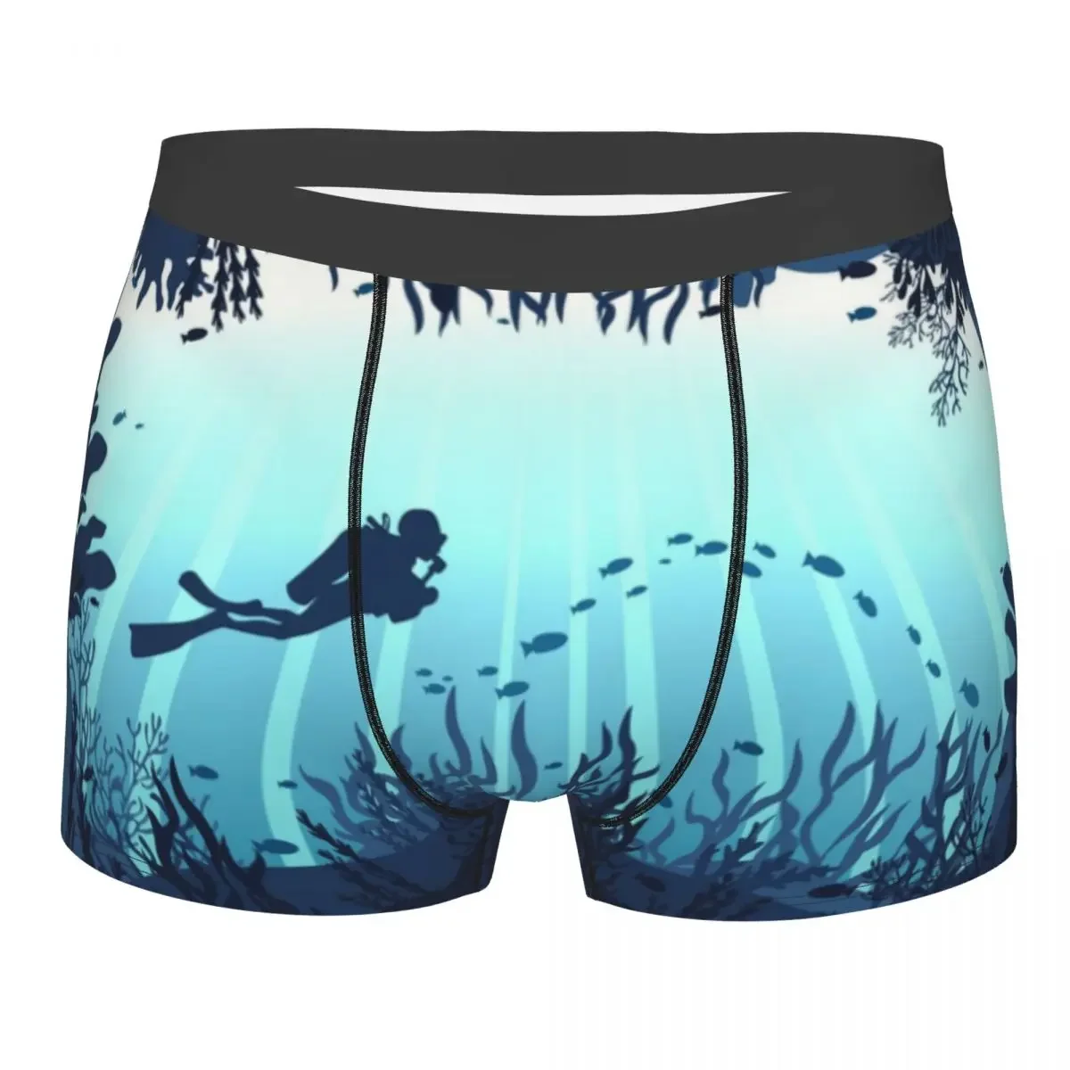 Deep Sea Caveran Diver Underwear Men Sexy Printed Custom Dive Explore Boxer Briefs Shorts Panties Breathable Underpants