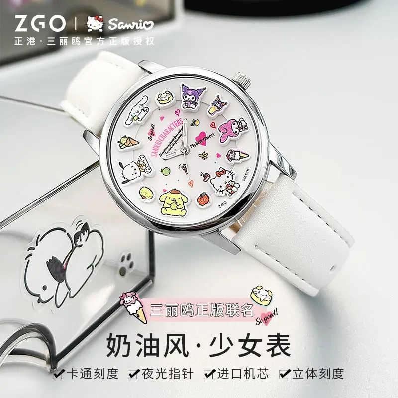 ZGO-Montre à quartz Sanurgente Family pour enfants, Cinnamoroll Kitty, étanche, Shoous, montres pour filles