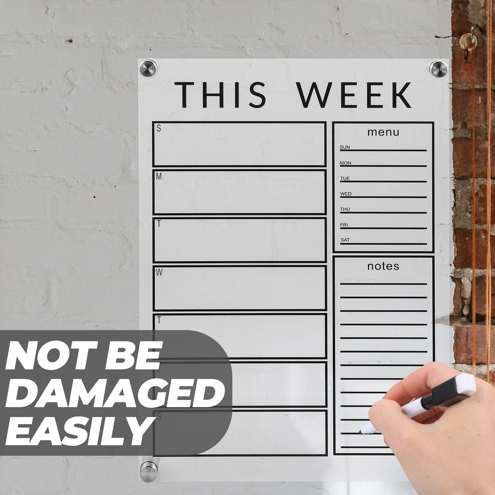 

1Set Erasable Weekly Planning Board Simple Generous Design Reusable for Home Office Memo Erasable Message Board