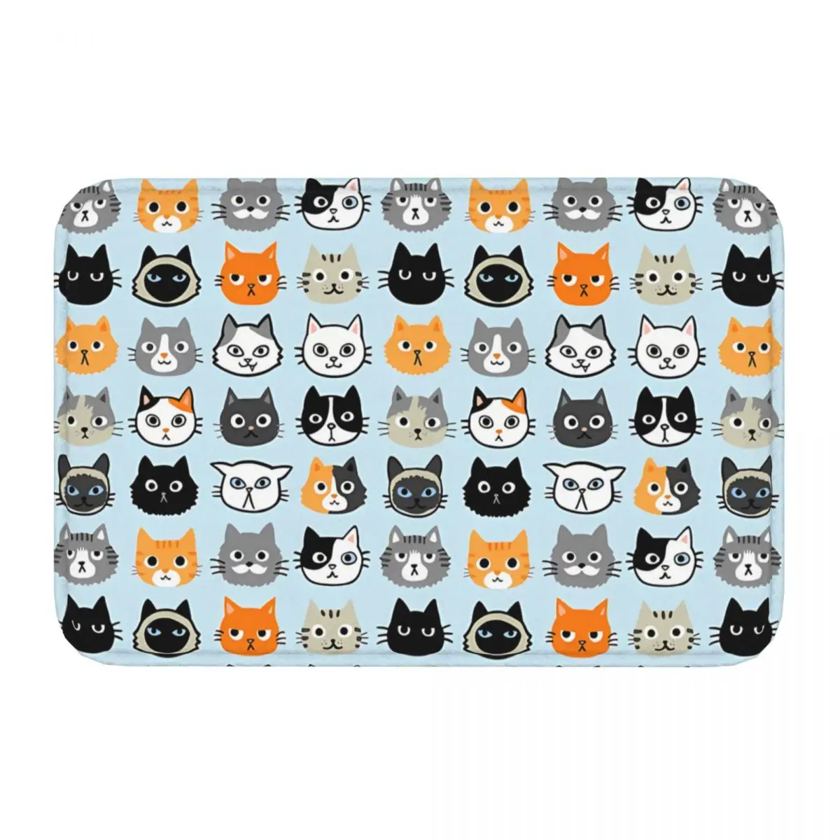 Funny Cat Bath Non-Slip Carpet Assorted Faces Bedroom Mat Welcome Doormat Floor Decoration Rug