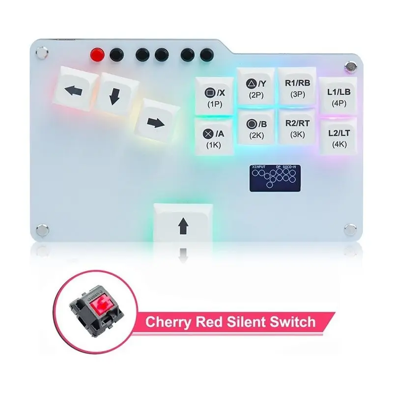 2025 For PS3 For PS4 Steam PC Compatible Hitbox Mini Fightstick Pocket Keyboard With Hot Swap RGB For Cherry Switch For