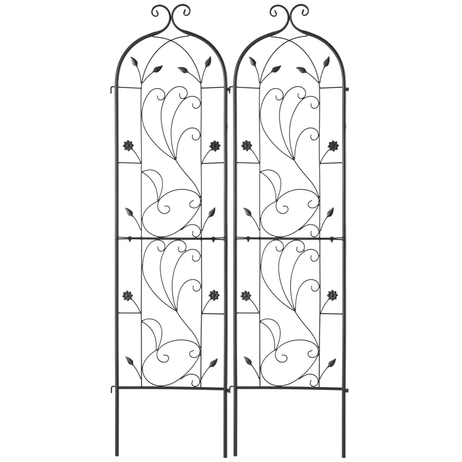 عبوتان من تعريشة الحديقة المعدنية لدعم نبات التسلق مقاس 60 × 15 مقاومة للصدأ