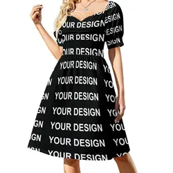 Add Design Customized Dress Sexy V Neck Custom Made Your Image Modern Dresses Ladies Stylish Print Oversized Casual Dress Gift