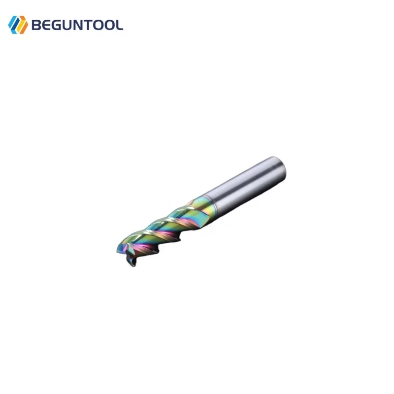 Colorful Milling Cutter Milling Tools - Machine End Mill Ca-rbide Steel Color Coating Aluminum 3 Flutes Cutting Machine 50mm-HD
