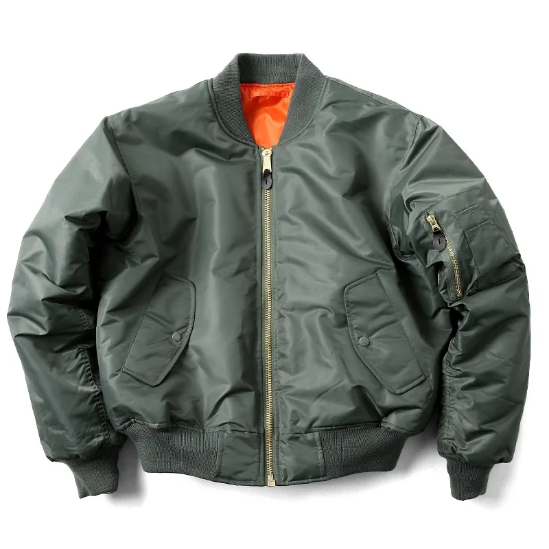 Mens American Workwear Pilot Cotton Jacket Bread Style Loose Short Air Force Winter Couple Baseball Retro