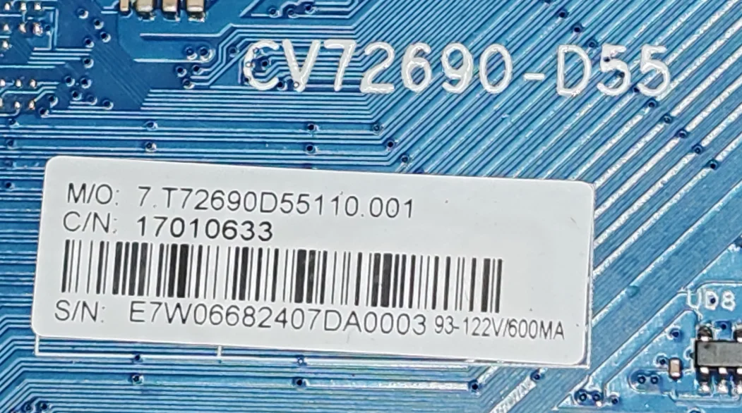 CV72690-D55 4K WiFi network three in one LED TV motherboard, tested well Physical photo for   93--122V   600MA 1.5G+8G