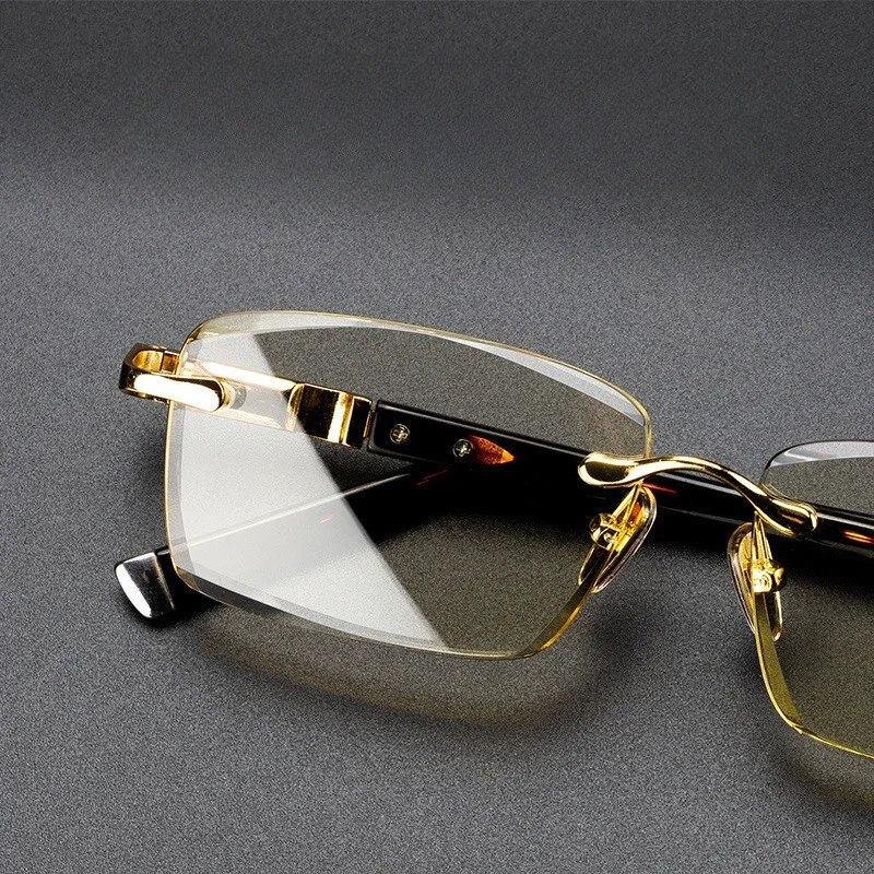 Men's Metal Material Presbyopia Glasses Borderless Advanced Reading Glasses Eye Protection Business Glasses image 4