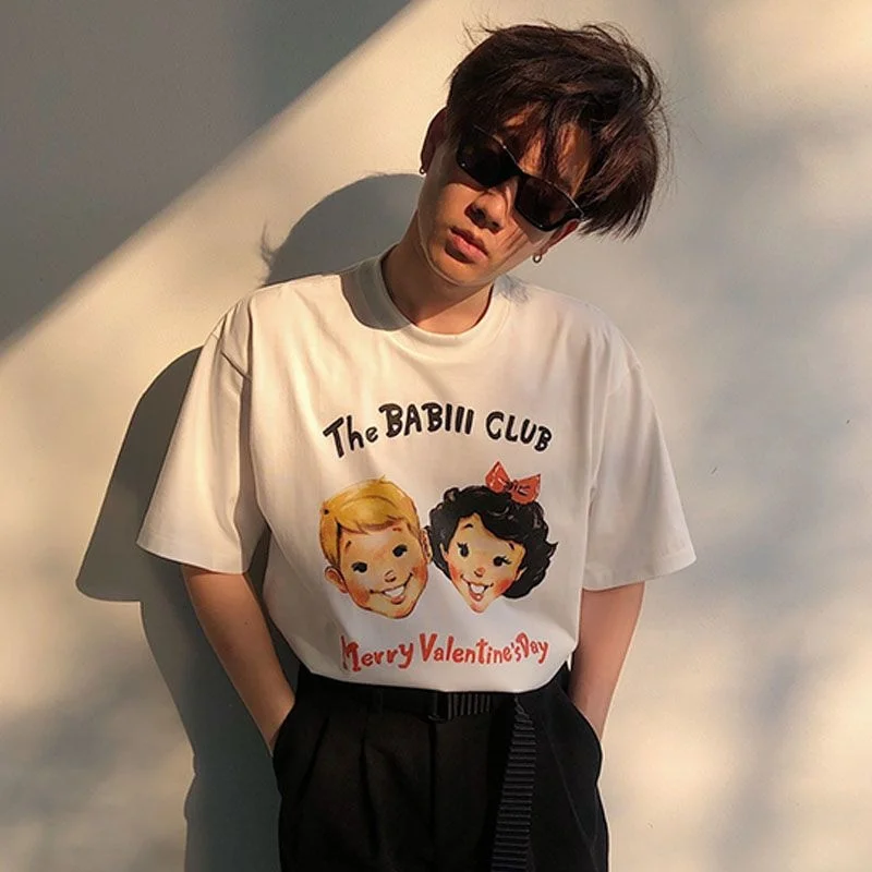 Offgun Atapan Rolling Treasure Zhong Peng Dad Compared to Same Style Clothes Loose Print Round Neck Popular Short Sleeve T-shirt