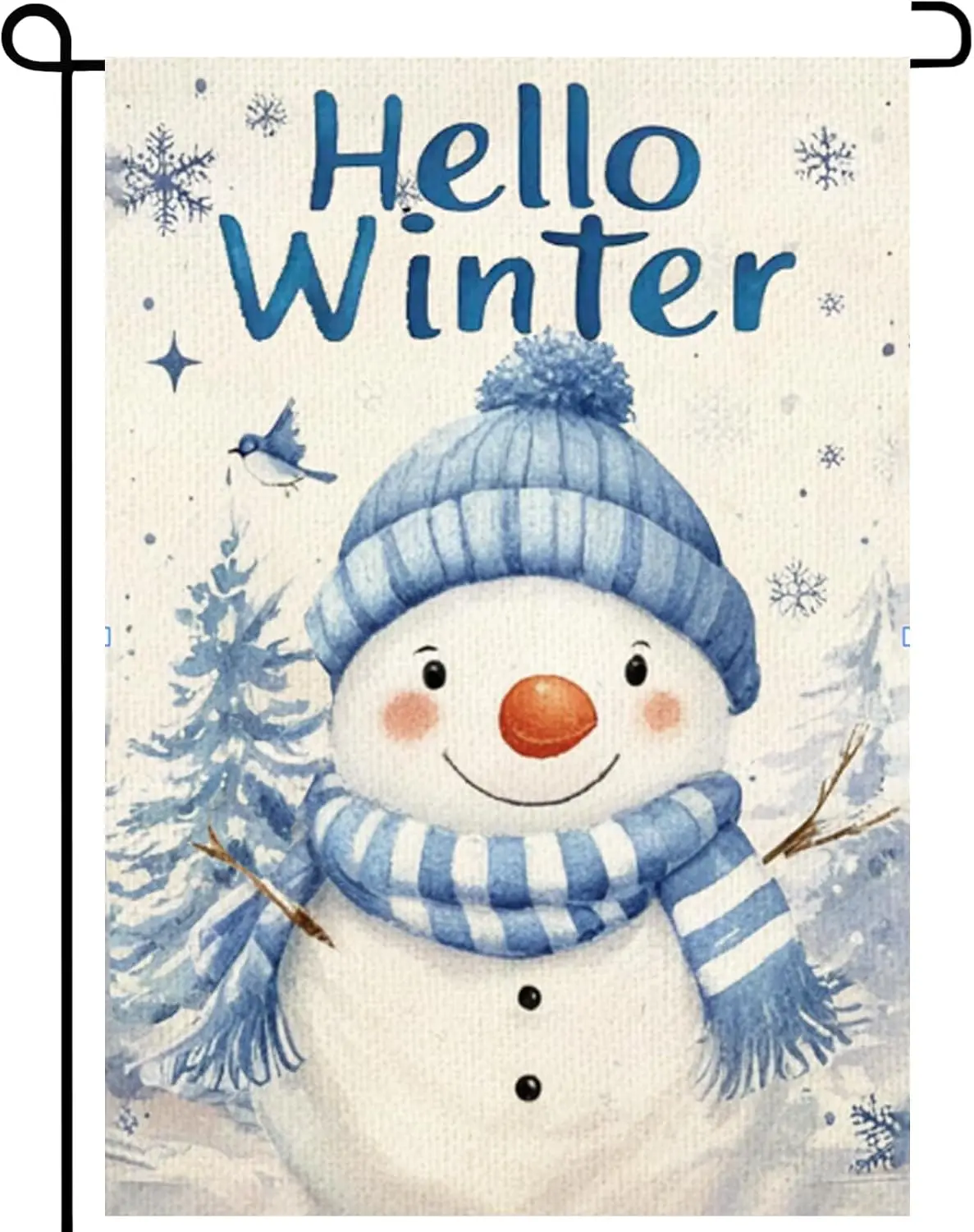 Hello Winter Snowman Garden Flag 12×18 Inch Double Sided Christmas Winter Snowman Cardinal Garden Flags Yard Flags Lawn Deco zzo