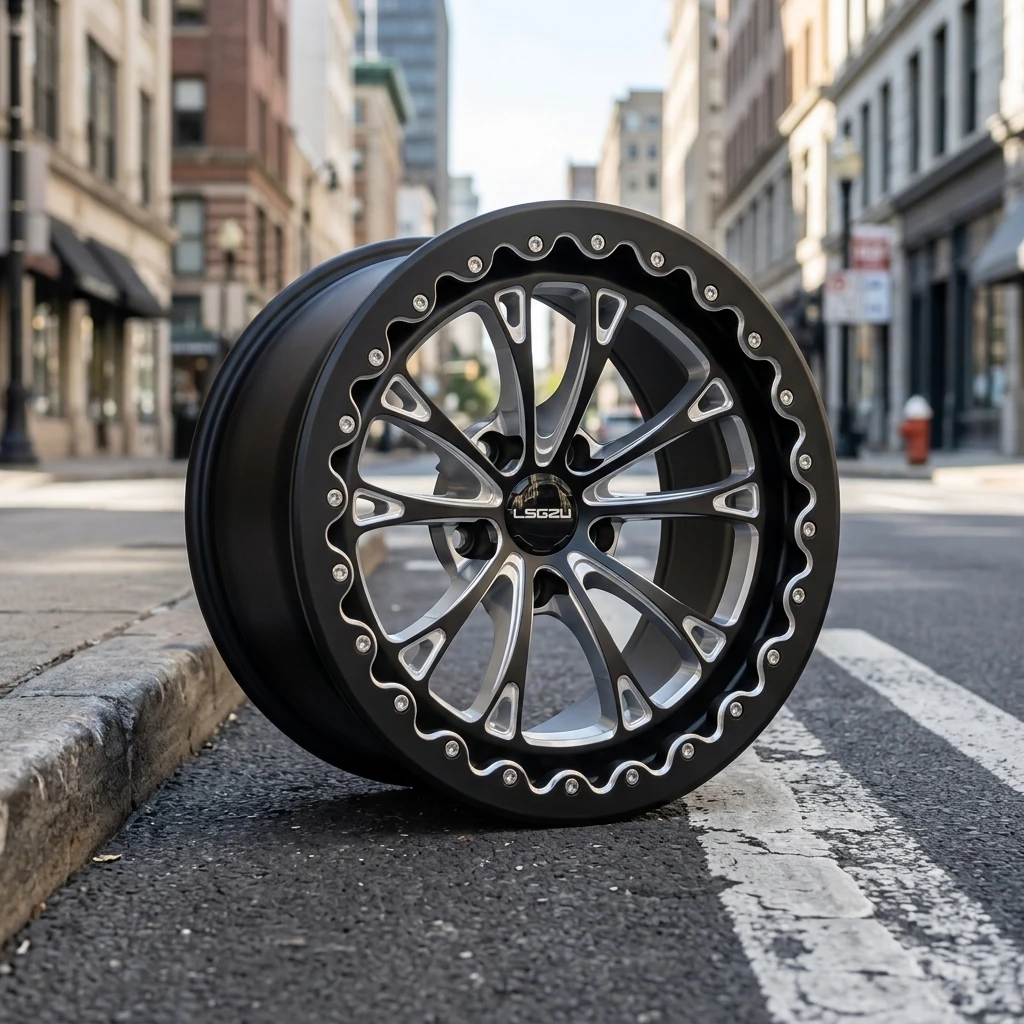 LSGZL Forged Beadlock Drag Wheel Custom 15 17 18 19 Inch Forged Alloy OEM Wheel Rims for C8 audi M5 Mustang Car Wheel