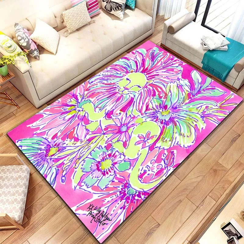 Lilly-pulitzer Design pittura tappeto tappeto per soggiorno decorazioni per la casa divano tappeti da tavolo camera da letto tappetino antiscivolo