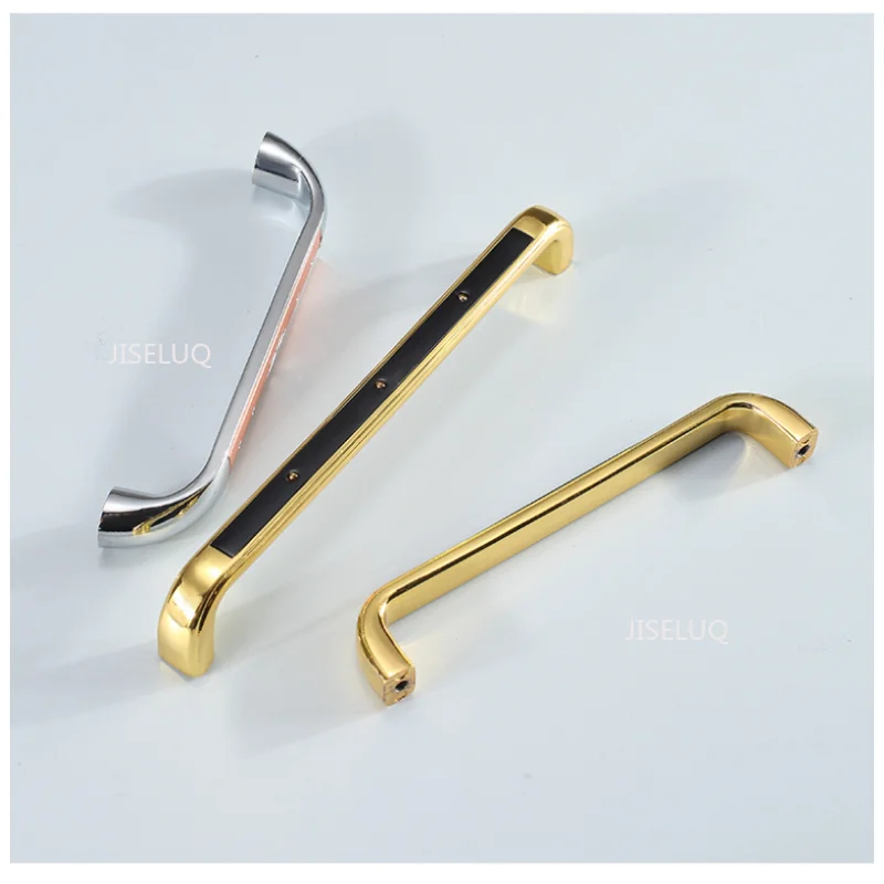 Hole Hardware Handle Nordic Wardrobe Bright Chrome with Gold Handle Black Gold Drawer Cabinet Wardrobe Door Handle Single