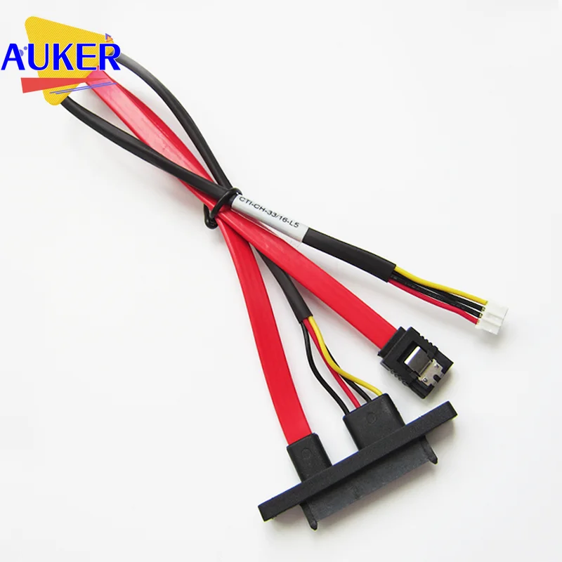 High Quality 180 Degree SATA 7pin Cable 4pin Connector 22pin Sata 7+15pin Female Flat Cable