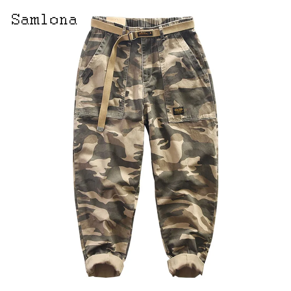 

2023 Spring Autumn Outdoor Fashion Camouflage Pants Mens Vintage Ankle-Length Trouser Plus Size Mens Casual Pockets Sweatpants