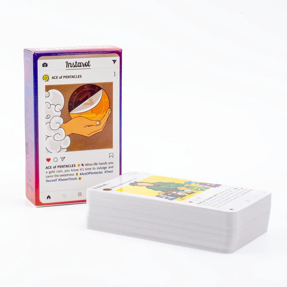 InsTarot 78 cartas de Tarot de estilo de vida Social, juego de mesa para fiesta familiar, adivinación y adivinación, ACE de PENTACLES