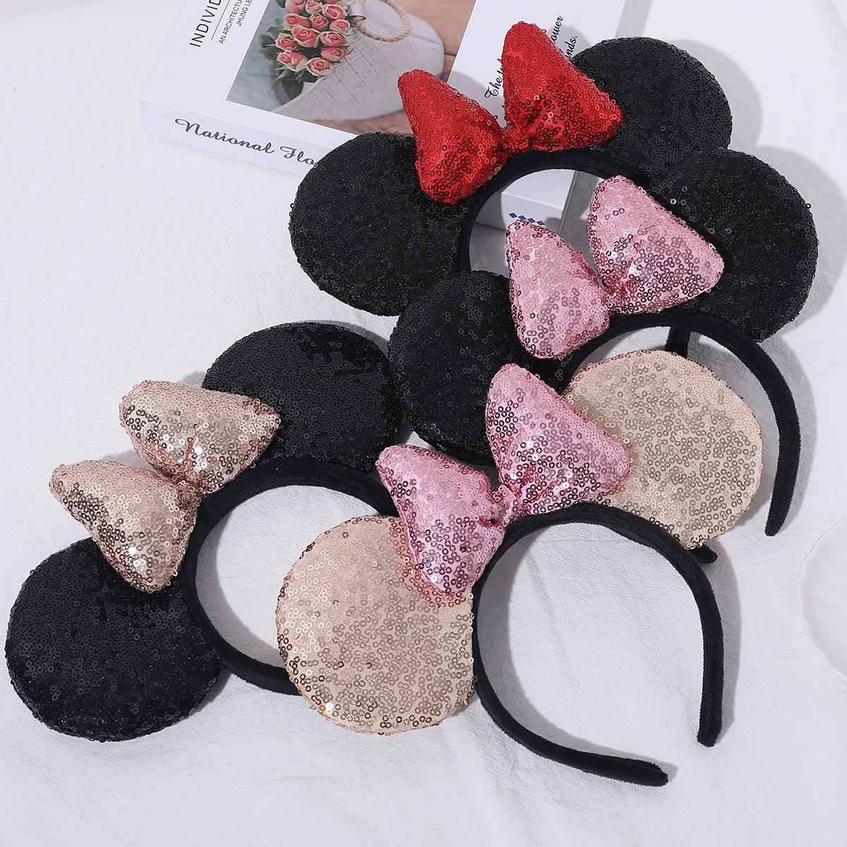 Popular Mouse Ears Headband Women Sequin Ears Hairband Festival Party Popular Character Headband Girls Hair Accessories Headwear