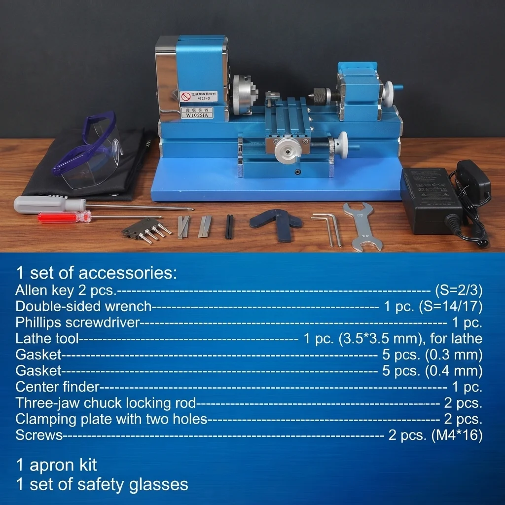 Metal Mini Lathe Machine, 36W 20,000RPM Precision Lathe for Wood & Soft Metals (Copper, Aluminum) in DIY, Model Making, Crafts & Education