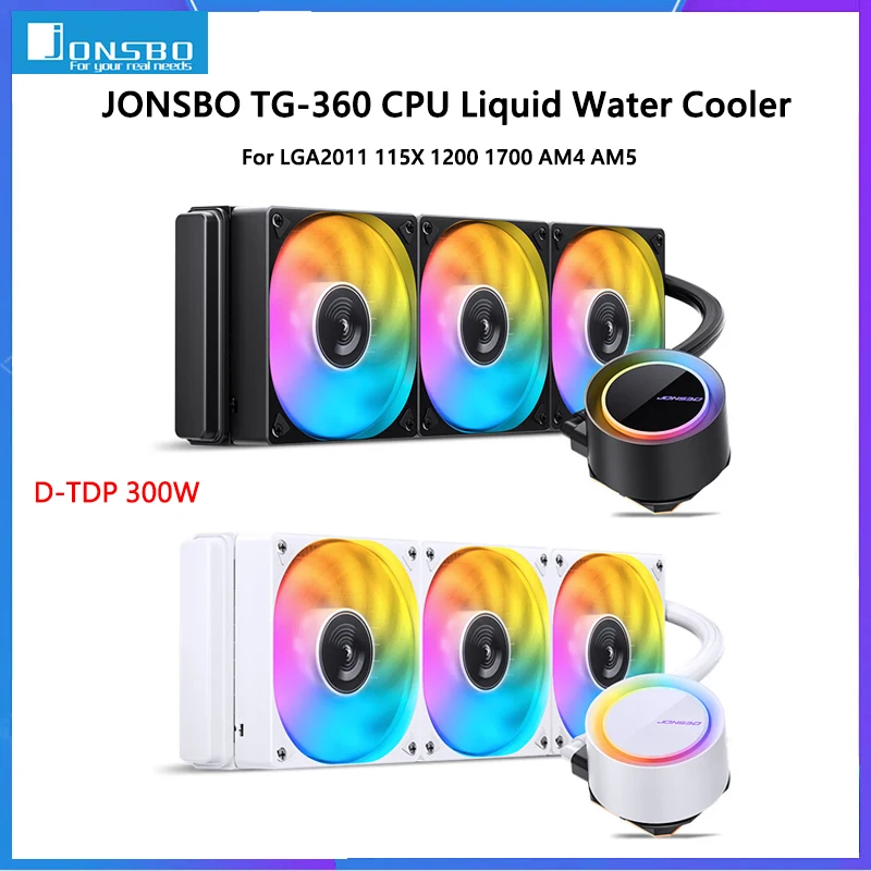 

JONSBO TG-360 CPU Liquid 360mm Water Cooler 5V/3PIN ARGB Fan Water Cooling Radiator For LGA2011 115X 1200 1700 AM4 AM5