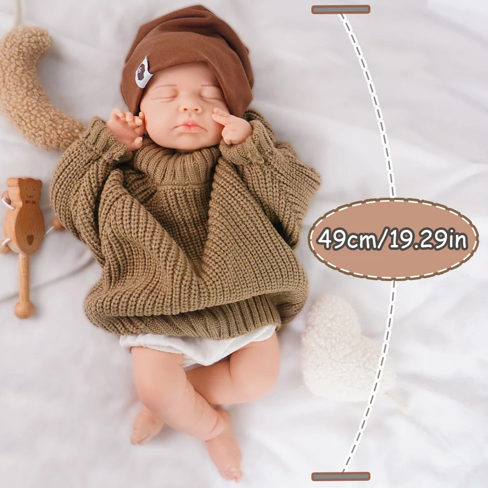 Dormir Principito "bebé recién nacido de silicona maciza de 19,3 pulgadas, 3,45 kg, peso súper real, estilo durmiente para bebé