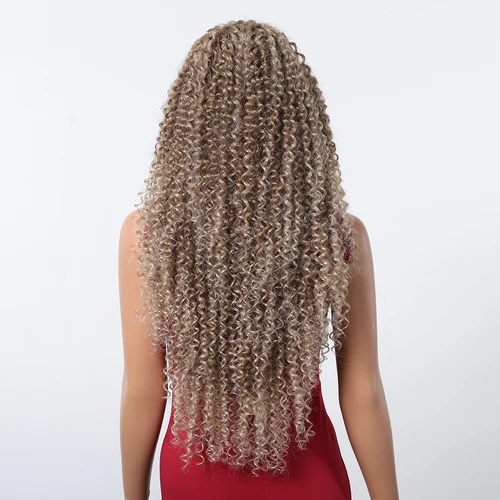 Imagen 2 del producto CharmSource-pelucas sintéticas de encaje marrón largo, 13x6, peluca rizada marrón para mujeres negras, uso diario Natural de alta densidad