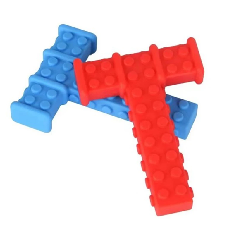 1pc Sensory Chew Tubes Toys for Autistic Children T Shape Oral Motor Tool Silicone Chewy Sticks Teether Toys for Kids Boys Girls