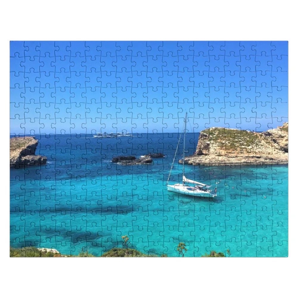 Malta-Comino-Blue Lagoon Jigsaw Puzzle Wood Animals Puzzle Customized Picture